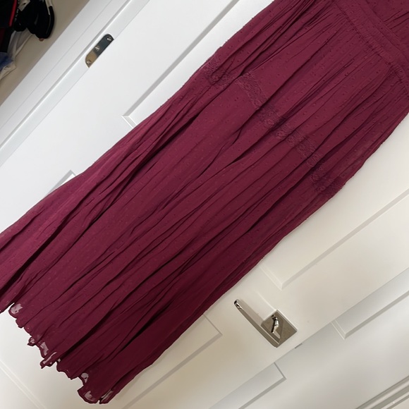 MISA Garnet Red Swiss Dot Maxi Dress - Size Small - Picture 8 of 15